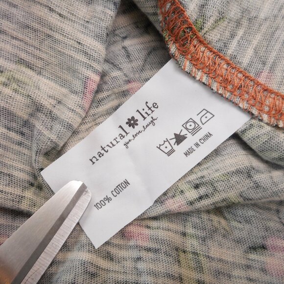 NWT Natural Life Christa Knit Cotton Mini Dress Dark Floral Size XL Button-up - Picture 11 of 12